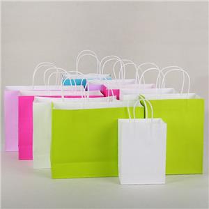 Portable white kraft paper bag