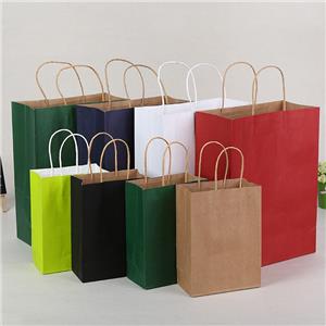 Different color kraft shopping bags custom