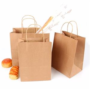 Portable rope kraft paper bag