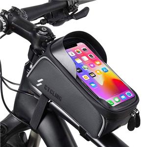 Bike Front Frame Holder Case Bags With Touch Screen Waterproof Bicycle Phone Bag Custom