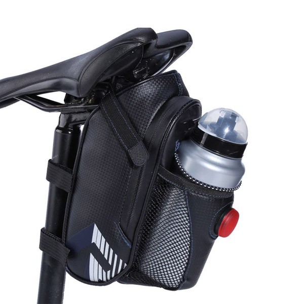 Waterproof Bike Under Seat Water Bottle Pouch Storage Bag Cycling Pocket With Tail Light